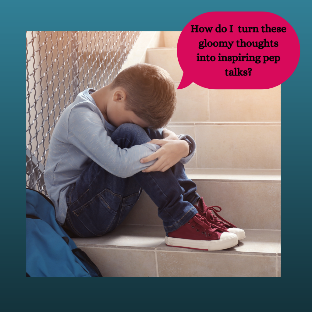 Turning negative self-talk into positive self talk.