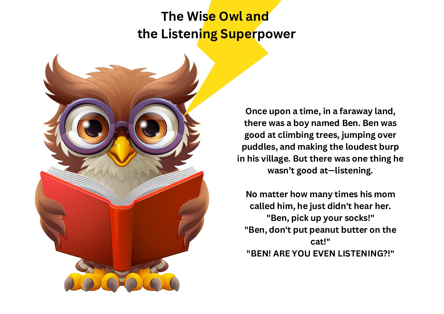 The Wise Owl and the Listening Superpower – Free Printable Storybook.
